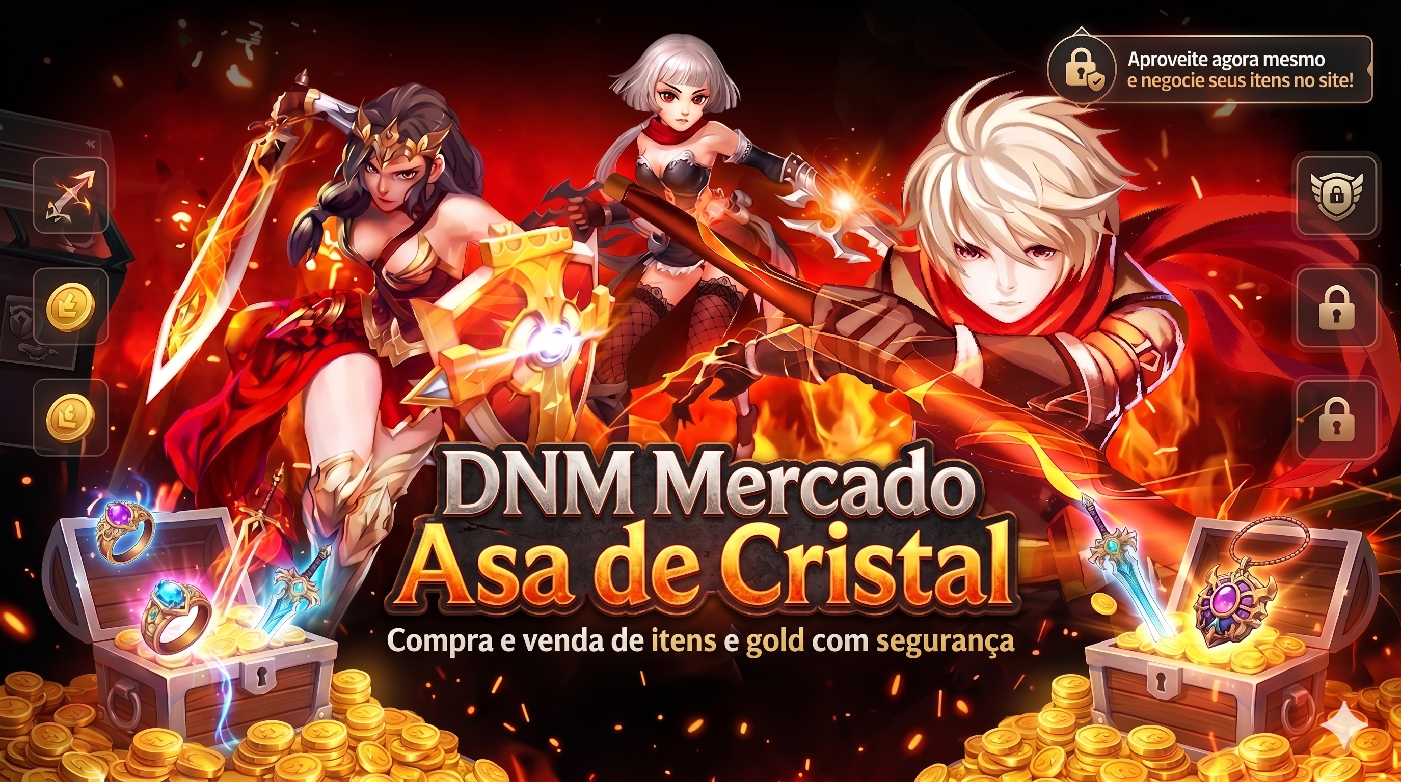 Mercado Asa de Cristal — compra e venda de itens e gold